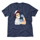 Strong Nurse Men/Unisex T-Shirt in Heather Navy color