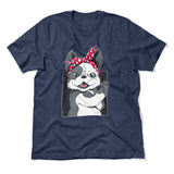 French Bulldog Men/Unisex T-Shirt in Heather Navy color