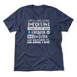 More Important Things In Life Than Fb And Twitter Men/Unisex T-Shirt in Heather Navy color