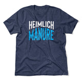 Heimlich Manure Men/Unisex T-Shirt in Heather Navy color