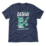 Cat Wars - May The Force Be With Meow Men/Unisex T-Shirt in Heather Navy color