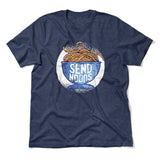 Send Noods Men/Unisex T-Shirt in Heather Navy color