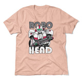 Robo Head Men/Unisex T-Shirt in Heather Peach color