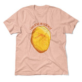 I Believe In Science Men/Unisex T-Shirt in Heather Peach color