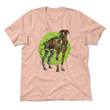 Cyber Greyhound Dog Men/Unisex T-Shirt in Heather Peach color