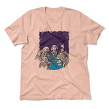 Poker Dogs Men/Unisex T-Shirt in Heather Peach color