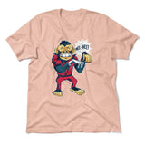 Dancing Monkey Jackson Men/Unisex T-Shirt in Heather Peach color