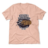 Krugers Barbershop Men/Unisex T-Shirt in Heather Peach color