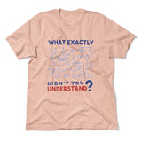What Exactly Didn't You Understand Men/Unisex T-Shirt in Heather Peach color