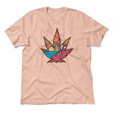 Cannabis Leaf Beach Men/Unisex T-Shirt in Heather Peach color