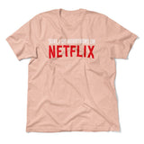 Sure, I Do Marathons On Netflix Men/Unisex T-Shirt in Heather Peach color