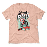 Stunt Pug Men/Unisex T-Shirt in Heather Peach color
