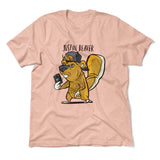 Justin Beaver Men/Unisex T-Shirt in Heather Peach color