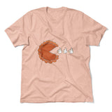 Pie Eating Cream Men/Unisex T-Shirt in Heather Peach color