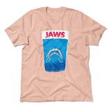 Jaws Teeth Men/Unisex T-Shirt in Heather Peach color