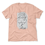 Debt Atlas Men/Unisex T-Shirt in Heather Peach color