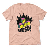WASD Keyboard For Gamers Men/Unisex T-Shirt in Heather Peach color