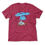 American Idle Men/Unisex T-Shirt in Heather Raspberry color