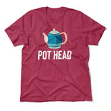 Pot Head Men/Unisex T-Shirt in Heather Raspberry color