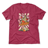 Planet Oil Squeezer Men/Unisex T-Shirt in Heather Raspberry color