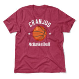 Cranjus Mcbasketball Men/Unisex T-Shirt in Heather Raspberry color