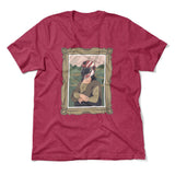 Monalisa Helmet Men/Unisex T-Shirt in Heather Raspberry color