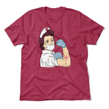 Strong Nurse Men/Unisex T-Shirt in Heather Raspberry color