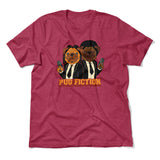 Pug Fiction Men/Unisex T-Shirt in Heather Raspberry color