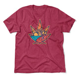 Cannabis Leaf Beach Men/Unisex T-Shirt in Heather Raspberry color