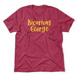 Bicurious George Men/Unisex T-Shirt in Heather Raspberry color