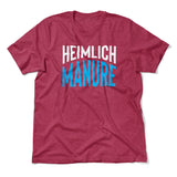 Heimlich Manure Men/Unisex T-Shirt in Heather Raspberry color