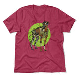 Cyber Greyhound Dog Men/Unisex T-Shirt in Heather Raspberry color
