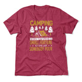 Camping - Spend A Fortune And Live Like A Poor Men/Unisex T-Shirt in Heather Raspberry color
