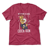 Chicken Spy Men/Unisex T-Shirt in Heather Raspberry color