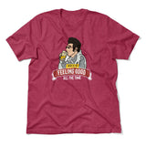 Here Is To Feeling Good All The Time Men/Unisex T-Shirt in Heather Raspberry color