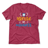 Allergic To Mornings Men/Unisex T-Shirt in Heather Raspberry color