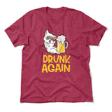 Drunk Again Men/Unisex T-Shirt in Heather Raspberry color