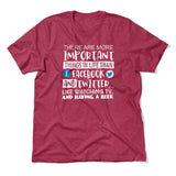More Important Things In Life Than Fb And Twitter Men/Unisex T-Shirt in Heather Raspberry color
