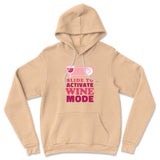 Swipe Right For Wine Mode Hoodie in Heather Sand Dune color
