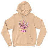 420 Hemp Leaf Hoodie in Heather Sand Dune color