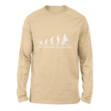 Female Evolution Men/Unisex Drop Shoulder Sweatshirt in Heather Sand Dune color