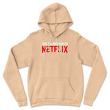 Sure, I Do Marathons On Netflix Hoodie in Heather Sand Dune color