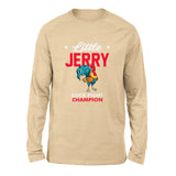 Little Jerry Men/Unisex Drop Shoulder Sweatshirt in Heather Sand Dune color