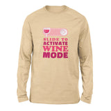 Swipe Right For Wine Mode Men/Unisex Drop Shoulder Sweatshirt in Heather Sand Dune color
