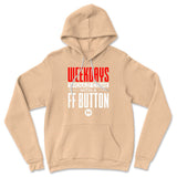 Weekdays Should Come With A Ff Button Hoodie in Heather Sand Dune color