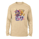 Pizza Kong Men/Unisex Drop Shoulder Sweatshirt in Heather Sand Dune color
