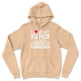 I Love My Six Pack So Much, I Protect It With A Layer Of Fat Hoodie in Heather Sand Dune color