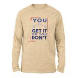 You Get It Or You Dont Men/Unisex Drop Shoulder Sweatshirt in Heather Sand Dune color