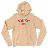 I Do Marathons On Netflix Hoodie in Heather Sand Dune color