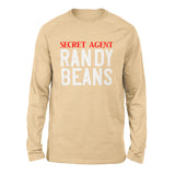 Secret Agent Randy Beans Men/Unisex Drop Shoulder Sweatshirt in Heather Sand Dune color
